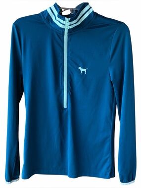 PINK V.S. Long Sleeve Quarter Zip Up Blue Size L —#009